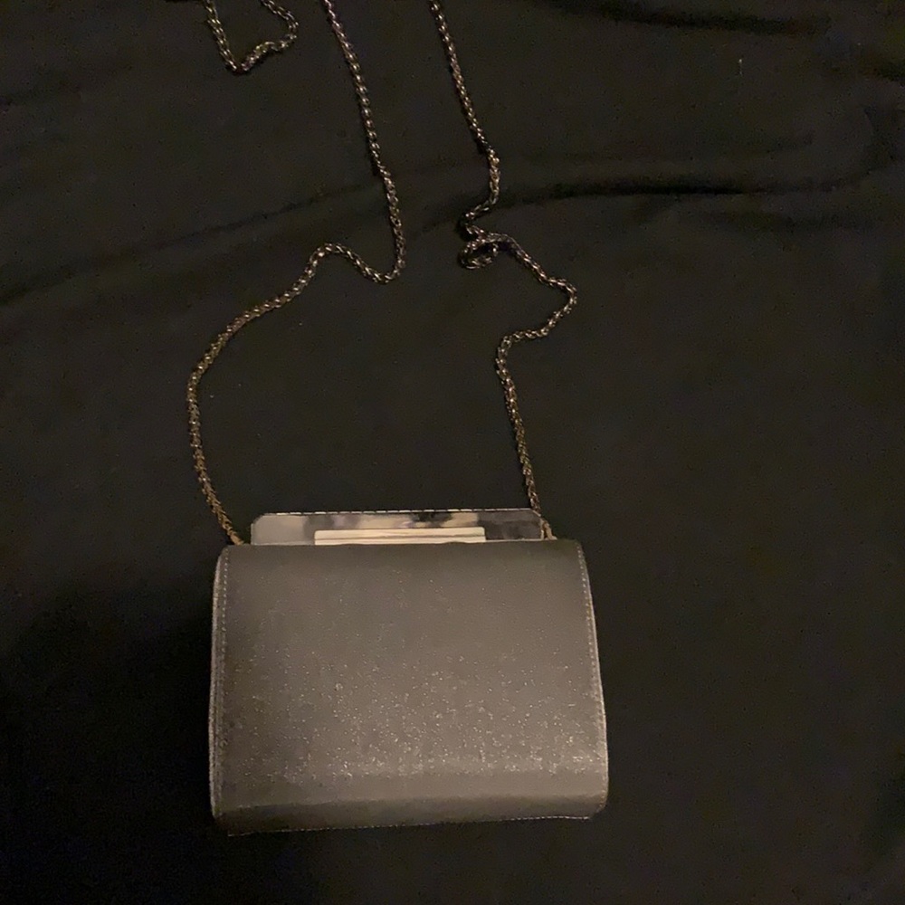 Shiny gray mini bag